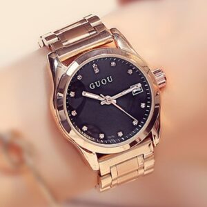 Guou Brand Classical Rose Gold Plated Watch